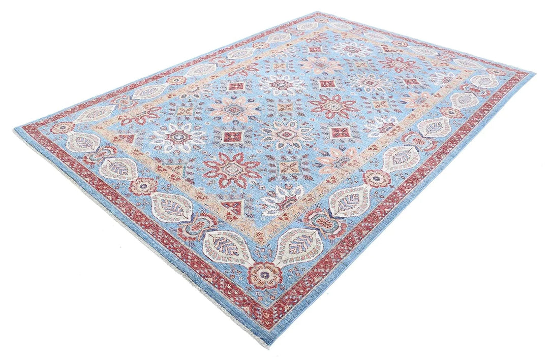 Afghan Ziegler Suzani Rug 6' 7" x 9' 8" Hand-Knotted | No. AT88333