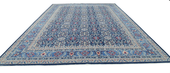 Blue Afghan Jasmine Sultani Rug 11' 10" x 17' 7" Hand-Knotted | No. AT88449