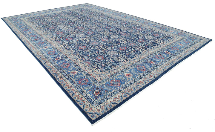 Blue Afghan Jasmine Sultani Rug 11' 10" x 17' 7" Hand-Knotted | No. AT88449