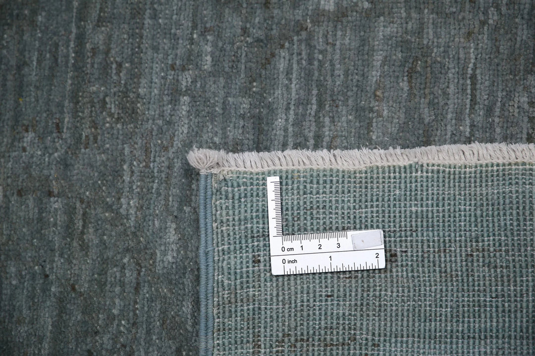 Grey Afghan Overdye Rug 6' 2" x 8' 10" Hand-Knotted | No. AT88480