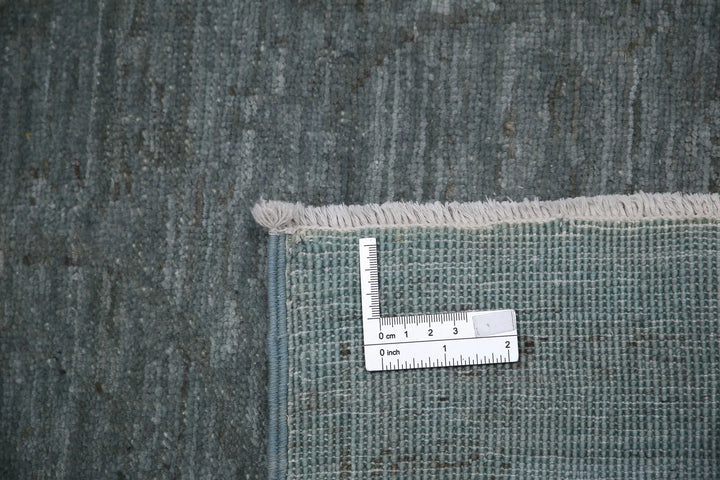 Grey Afghan Overdye Rug 6' 2" x 8' 10" Hand-Knotted | No. AT88480