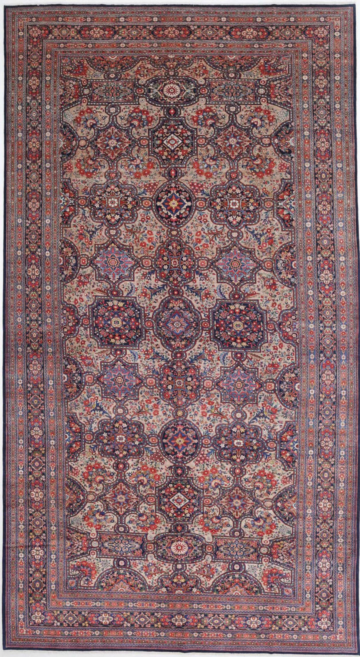 Persian Tabriz Fine Rug 10' 10" x 20' 7" Hand-Knotted | No. AT88502