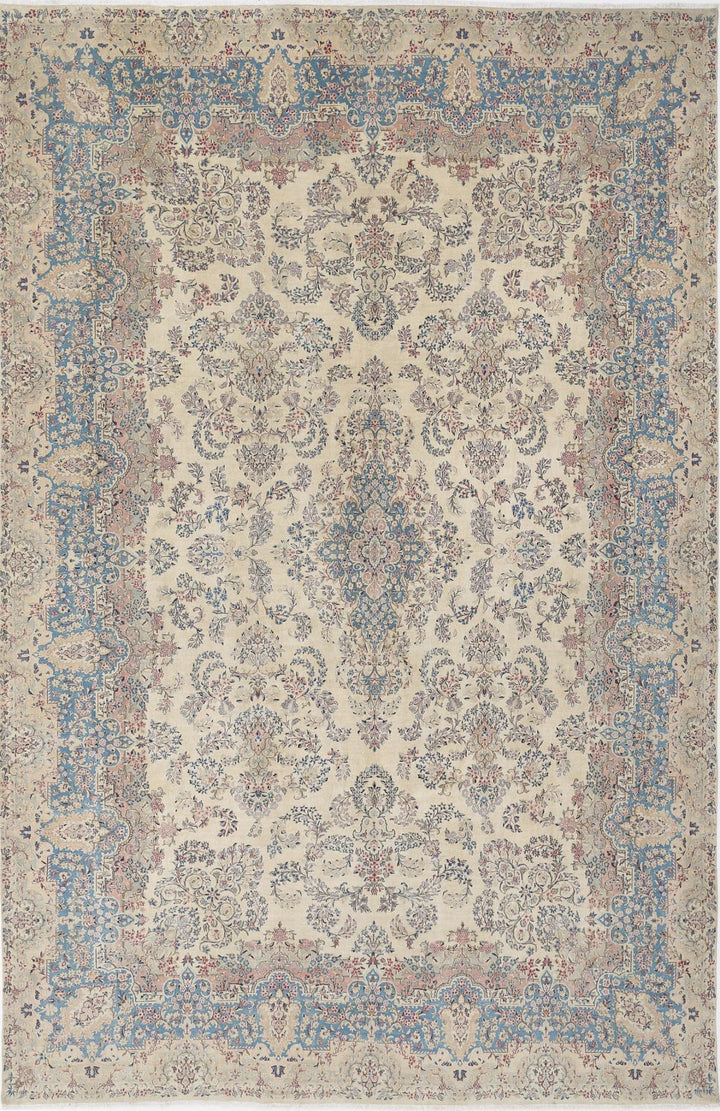 Persian Kerman Vintage Rug 10' 8" x 16' 9" Hand-Knotted | No. AT88507