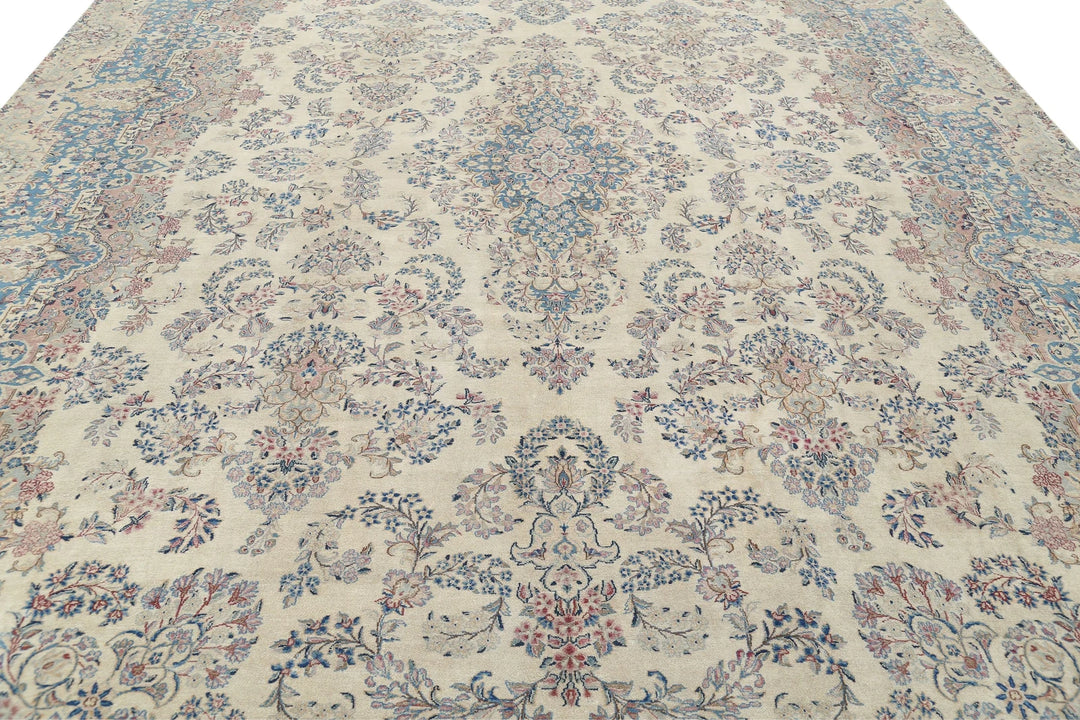 Persian Kerman Vintage Rug 10' 8" x 16' 9" Hand-Knotted | No. AT88507