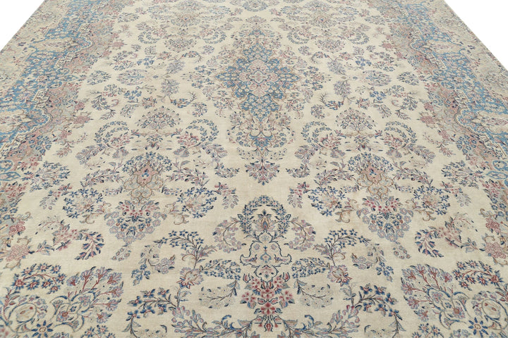 Persian Kerman Vintage Rug 10' 8" x 16' 9" Hand-Knotted | No. AT88507