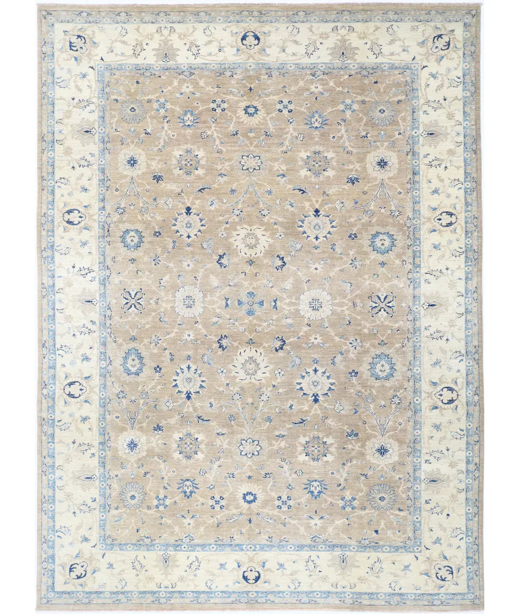 Brown Afghan Serenity Rug 8' 3" x 11' 4" Hand-Knotted | No. AT88639