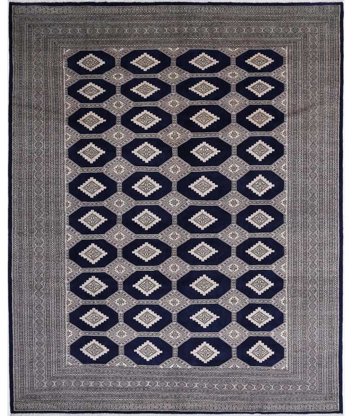 Blue Pakistani Tribal Rug 8' 0" x 9' 9" Hand-Knotted