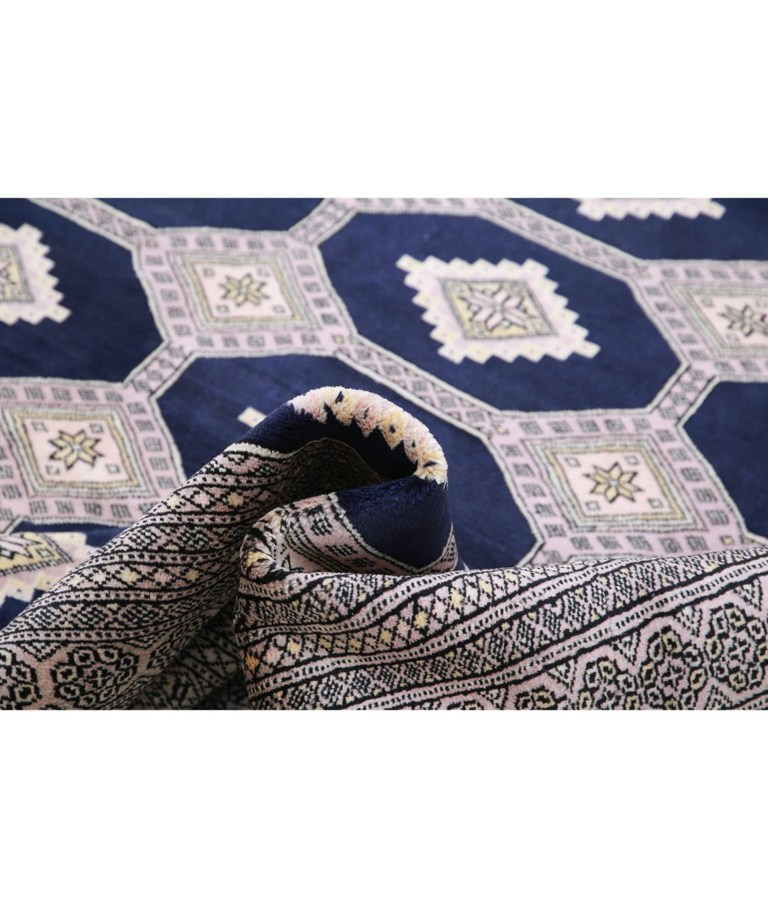Blue Pakistani Tribal Rug 8' 0" x 9' 9" Hand-Knotted view