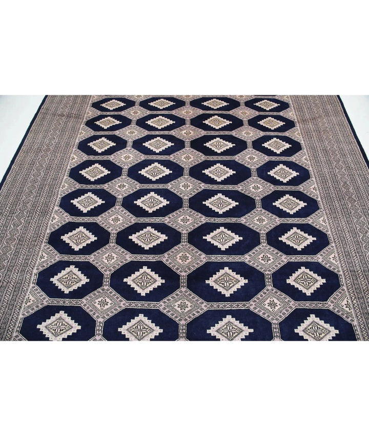 Blue Pakistani Tribal Rug 8' 0" x 9' 9" Hand-Knotted | No. AT88682