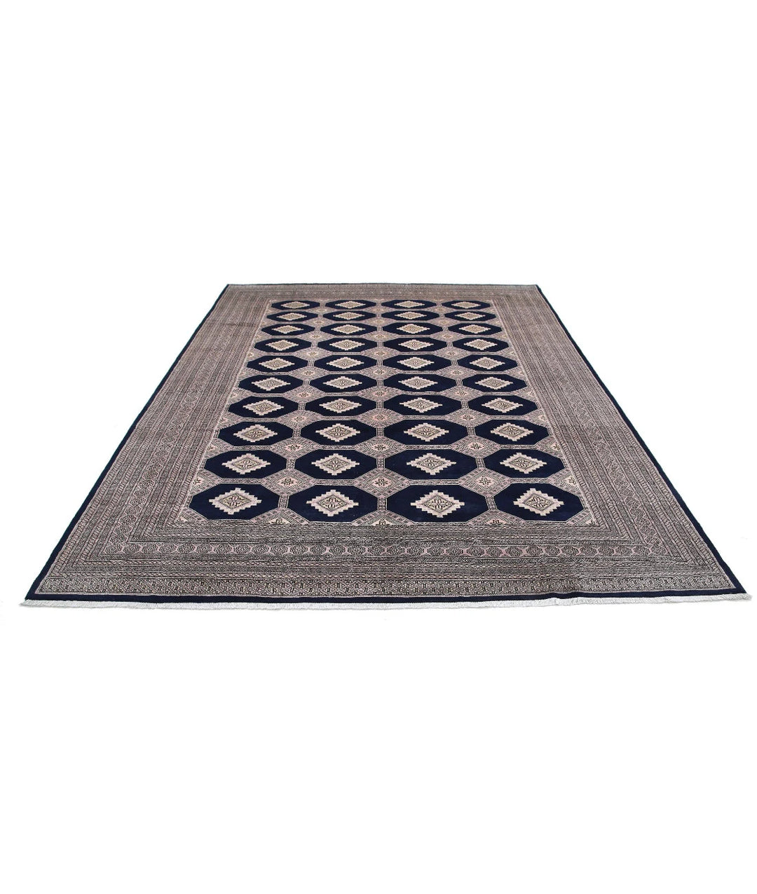 Blue Pakistani Tribal Rug 8' 0" x 9' 9" Hand-Knotted pattern