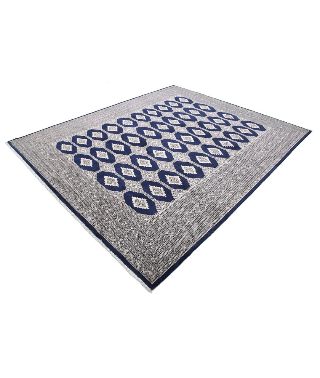 Blue Pakistani Tribal Rug 8' 0" x 9' 9" Hand-Knotted | No. AT88682