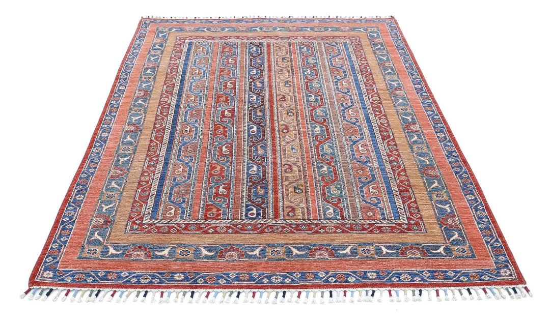 Afghan Shaal Rug 4' 10" x 6' 9" Hand-Knotted | No. AT88794