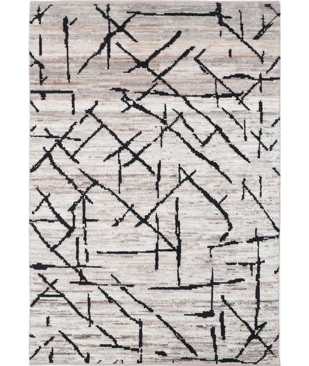 Brown Afghan Oriental Rug 4' 0" x 6' 0" Hand-Knotted | No. AT88885