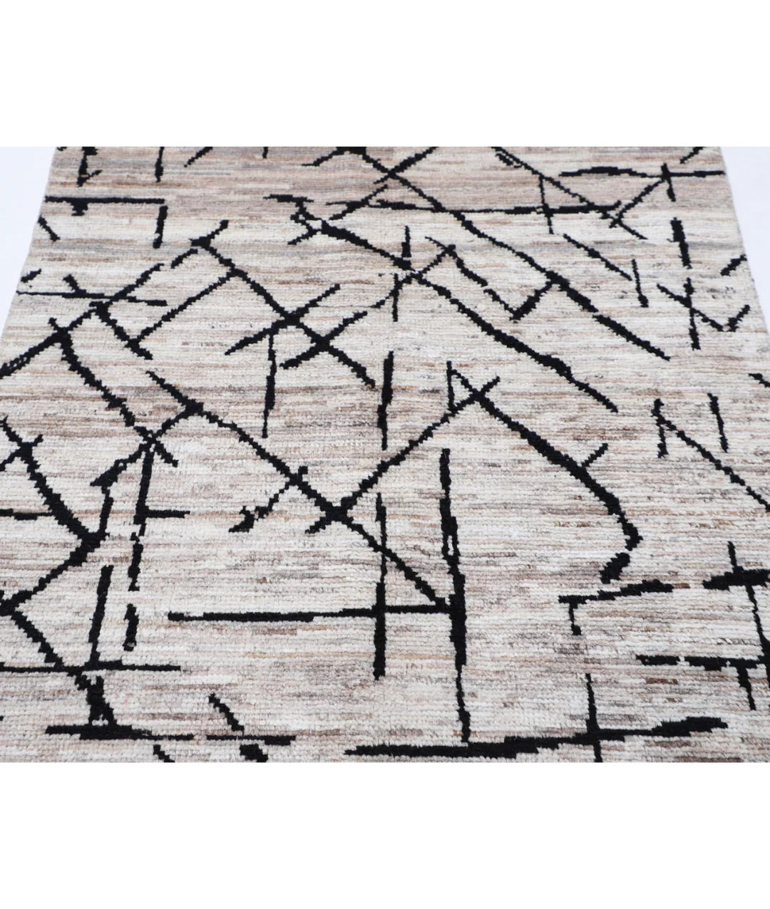 Brown Afghan Oriental Rug 4' 0" x 6' 0" Hand-Knotted | No. AT88885
