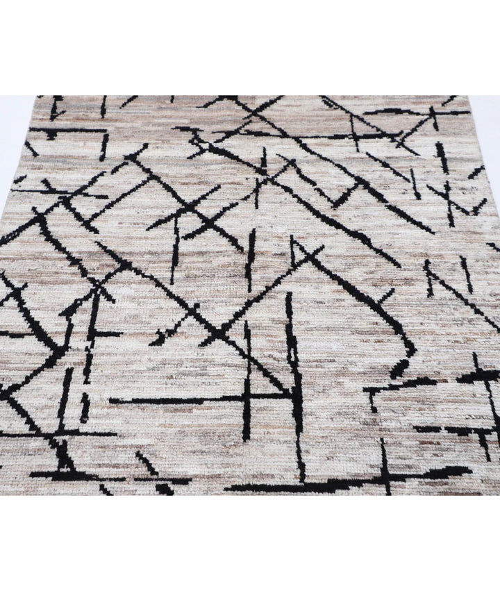 Brown Afghan Oriental Rug 4' 0" x 6' 0" Hand-Knotted | No. AT88885