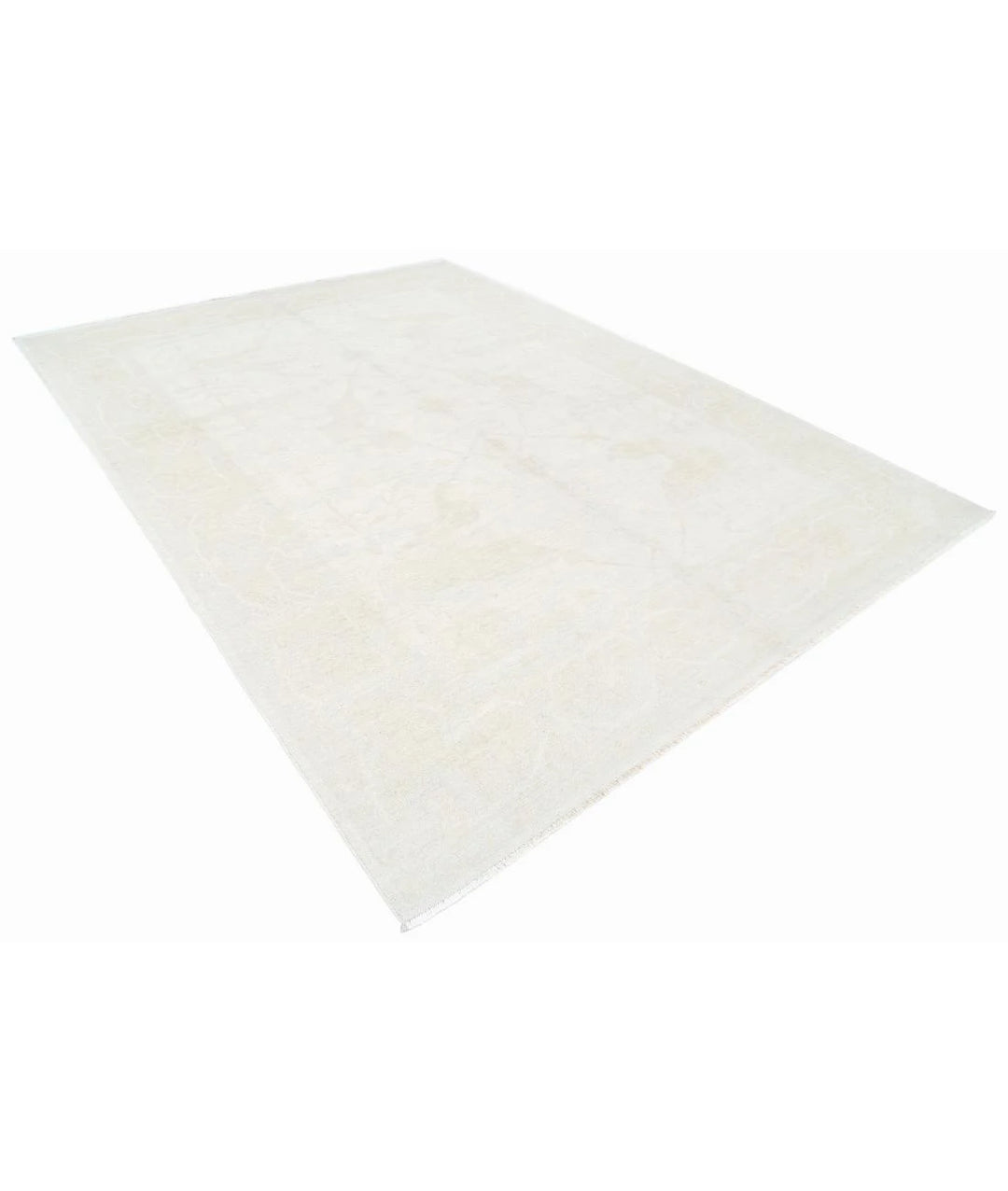 Ivory Afghan Khotan Rug 8' 7" x 11' 7" Hand-Knotted | No. AT88887