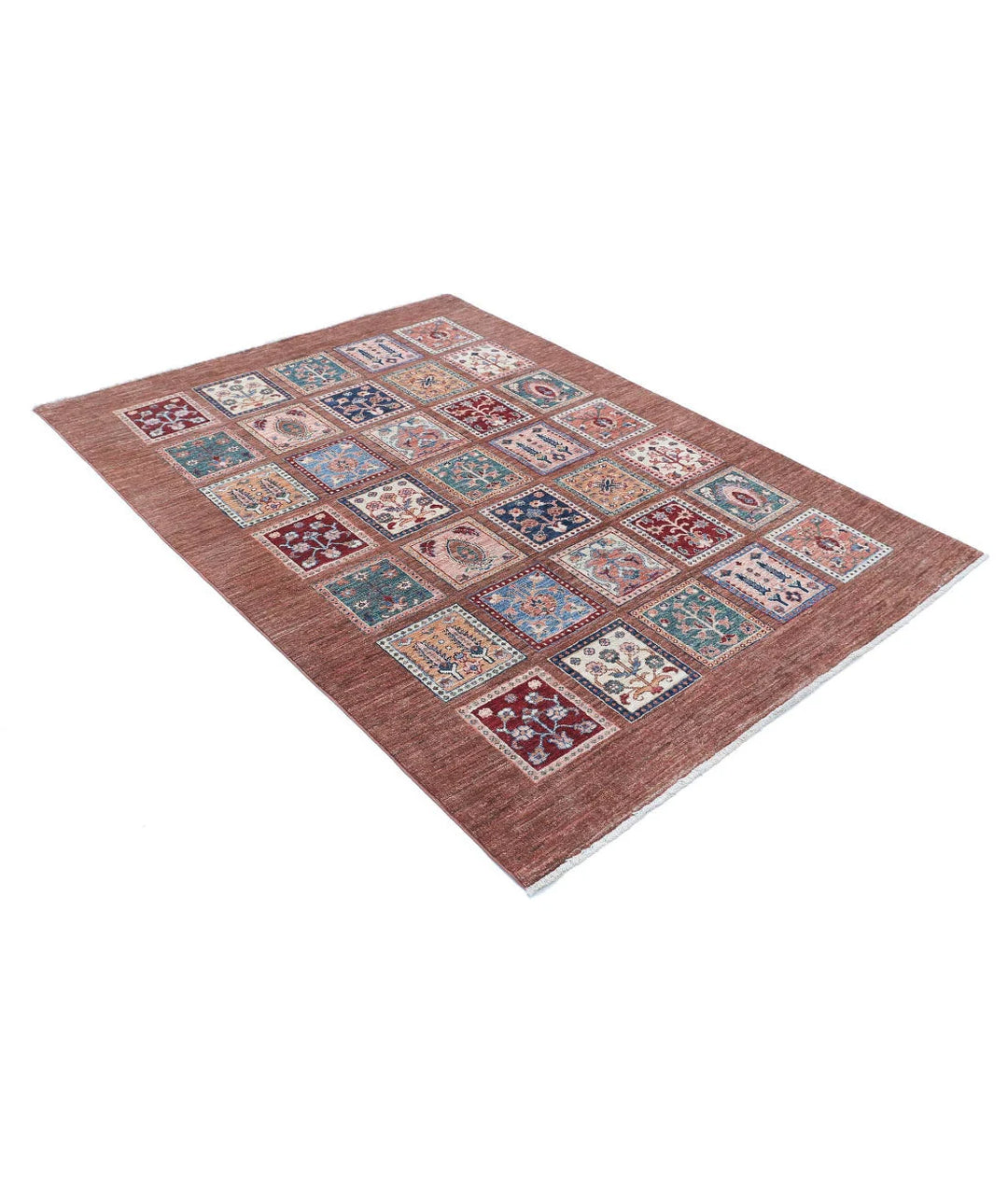 Afghan Bakhtiari Rug 4' 10" x 6' 6" Hand-Knotted | No. AT88958