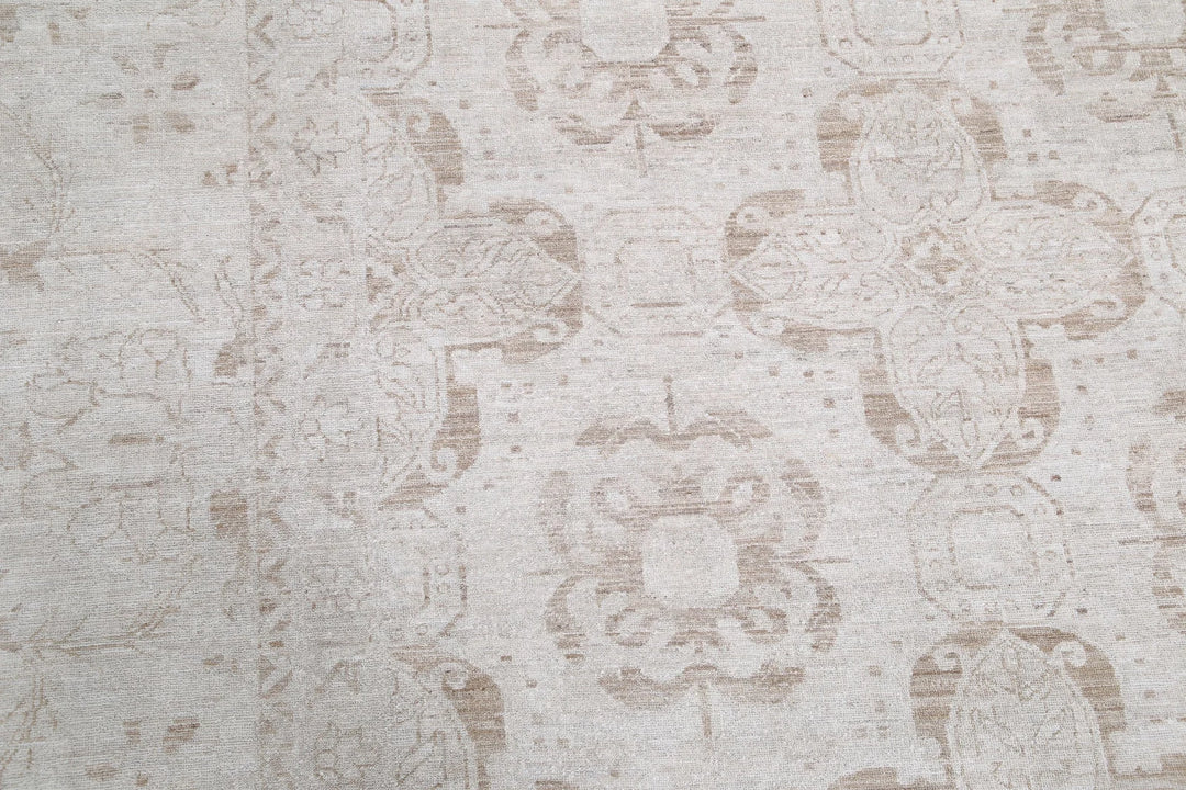 Ivory Afghan Serenity Rug 12' 0" x 13' 11" Hand-Knotted | No. AT89050