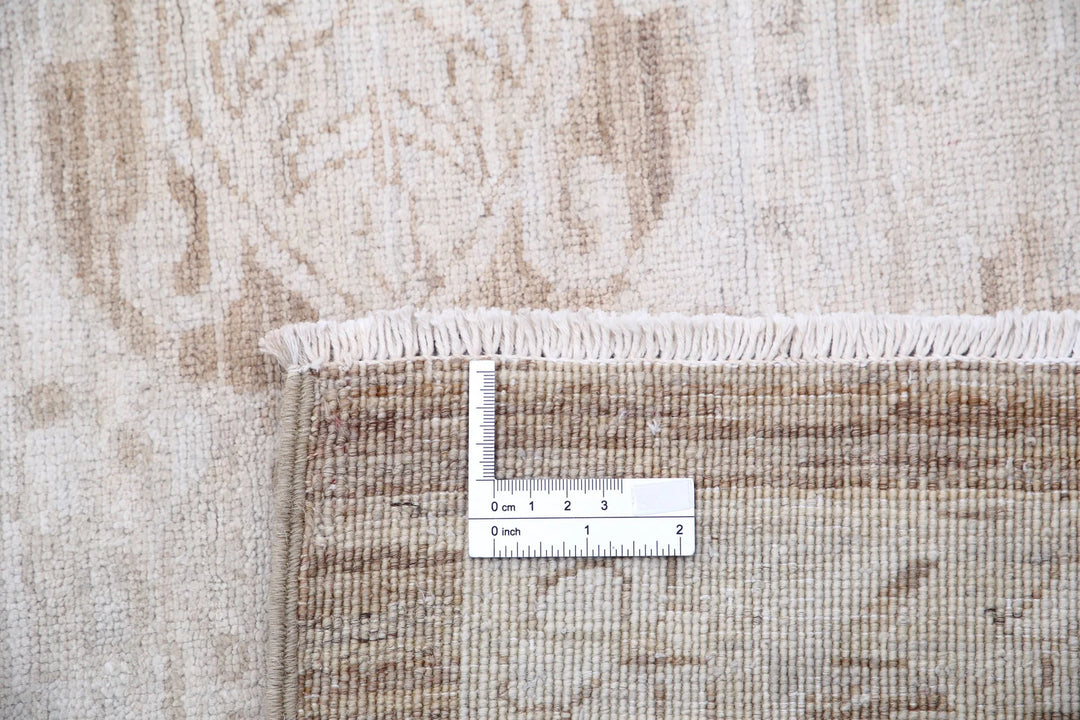 Ivory Afghan Serenity Rug 12' 0" x 13' 11" Hand-Knotted | No. AT89050