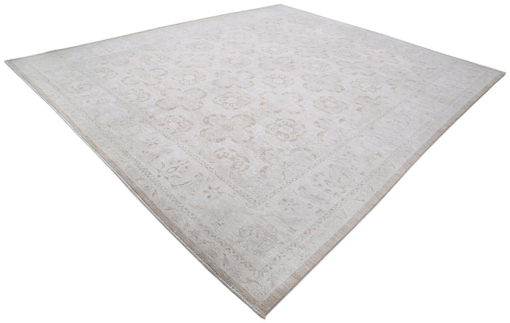 Ivory Afghan Serenity Rug 12' 0" x 13' 11" Hand-Knotted | No. AT89050