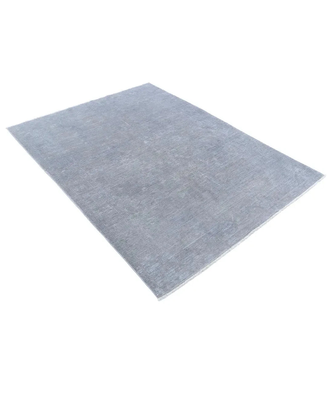 Grey Afghan Overdye Rug 4' 7" x 6' 1" Hand-Knotted | No. AT89056