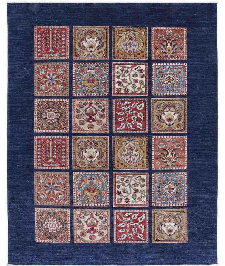 Afghan Bakhtiari Rug 4' 10" x 6' 3" Hand-Knotted | No. AT89067