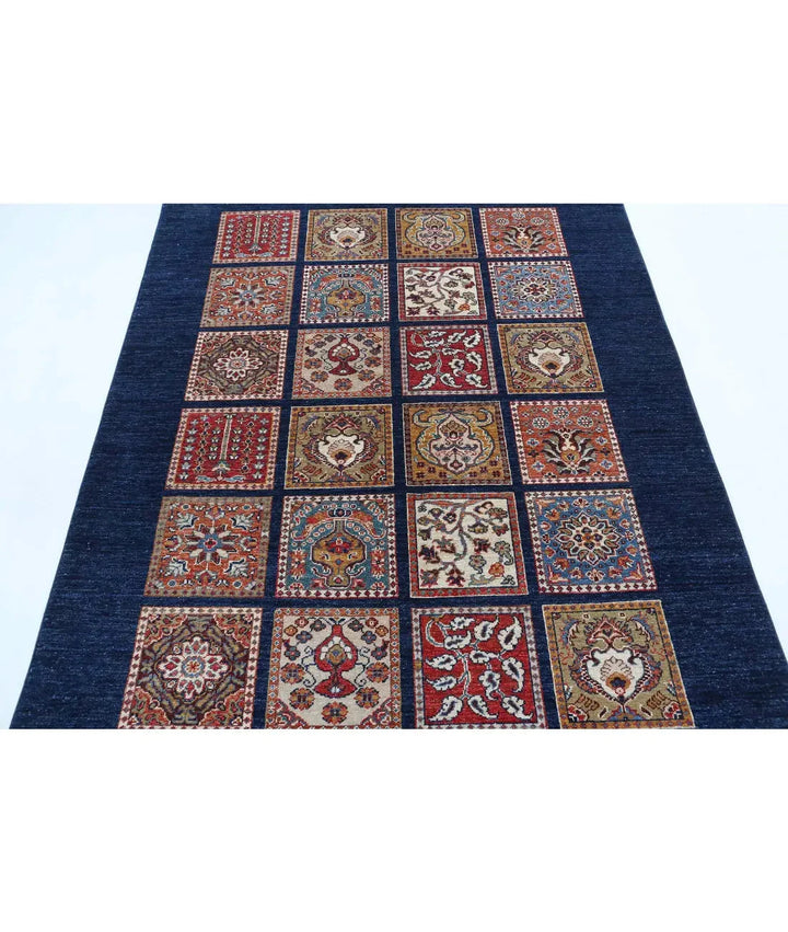 Afghan Bakhtiari Rug 4' 10" x 6' 3" Hand-Knotted | No. AT89067