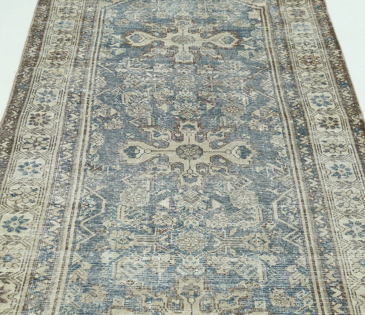 Persian Hamadan Runner Rug 3' 7" x 9' 8" Hand-Knotted | No. AT89200