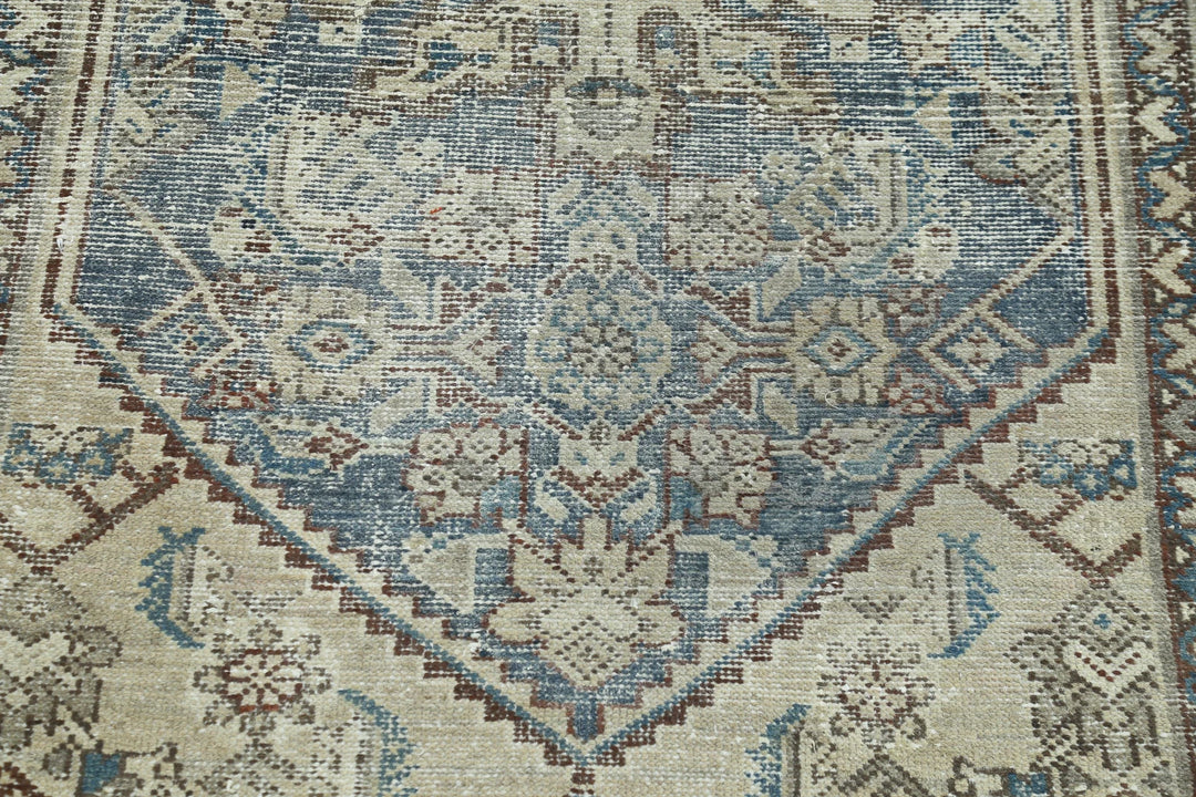Persian Hamadan Runner Rug 3' 7" x 9' 8" Hand-Knotted | No. AT89200