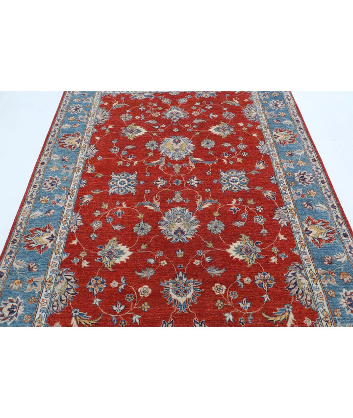 Afghan Ziegler Farhan Rug 5' 5" x 7' 10" Hand-Knotted | No. AT89206