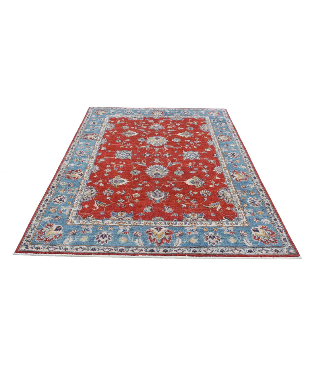 Afghan Ziegler Farhan Rug 5' 5" x 7' 10" Hand-Knotted | No. AT89206
