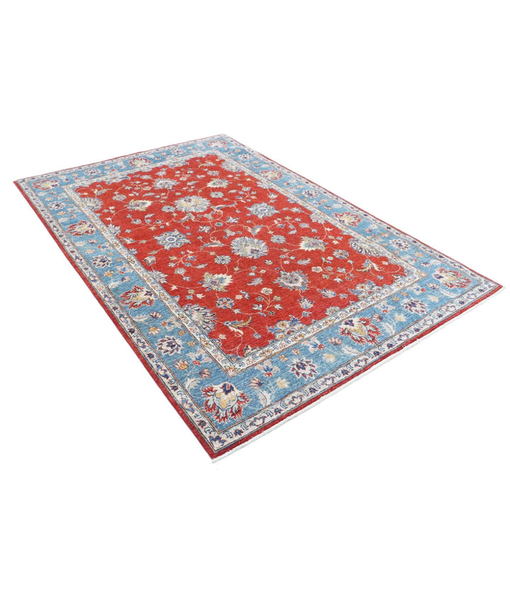 Afghan Ziegler Farhan Rug 5' 5" x 7' 10" Hand-Knotted | No. AT89206