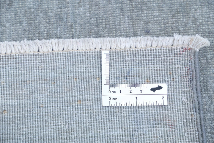 Grey Afghan Overdye Rug 3' 2" x 10' 7" Hand-Knotted | No. AT89246