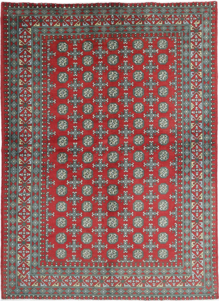 Afghan Revival Rug 5' 5" x 7' 8" Hand-Knotted | No. AT89307