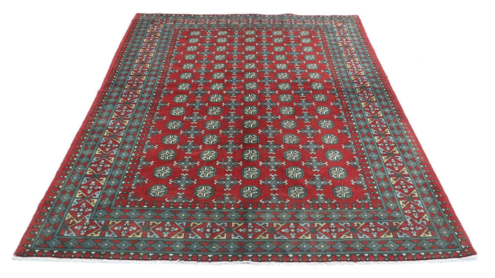 Afghan Revival Rug 5' 5" x 7' 8" Hand-Knotted | No. AT89307