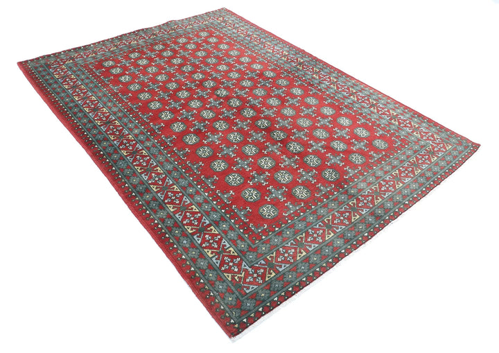 Afghan Revival Rug 5' 5" x 7' 8" Hand-Knotted | No. AT89307