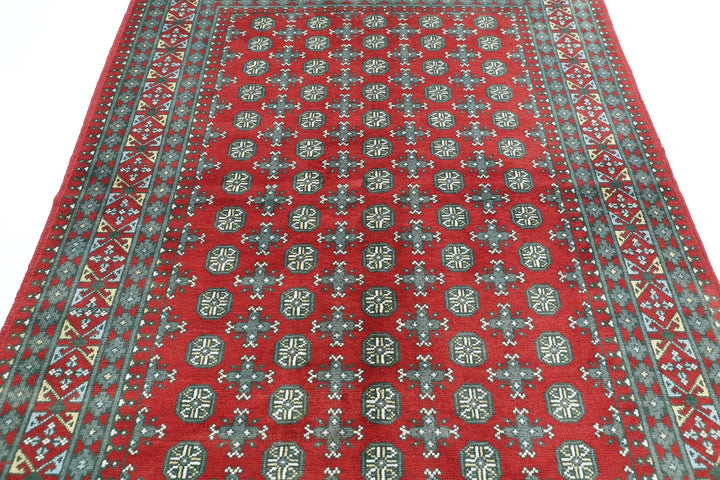 Afghan Revival Rug 5' 5" x 7' 8" Hand-Knotted | No. AT89307