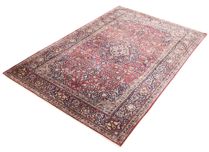 Persian Kashan Rug 4' 2" x 6' 6" Hand-Knotted | No. AT89335