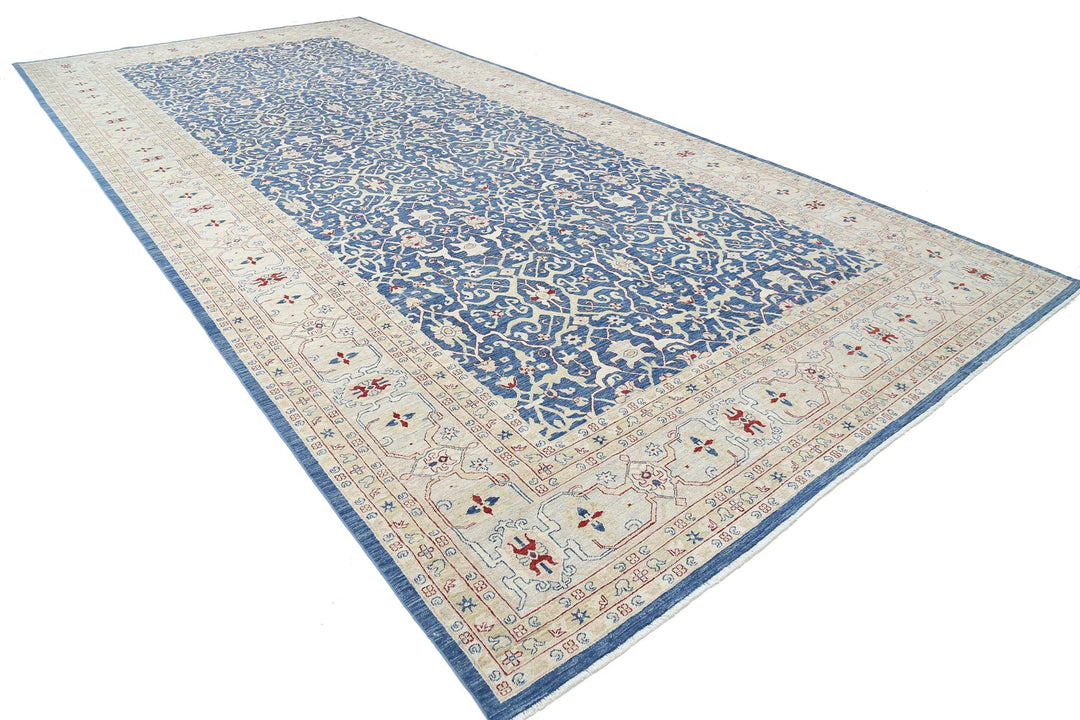 Afghan Ziegler Rug 9' 8" x 21' 2" Hand-Knotted | No. AT89624