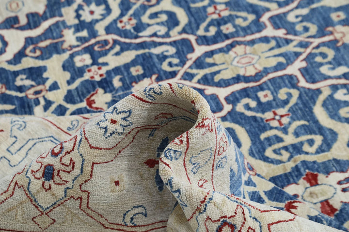 Afghan Ziegler Rug 9' 8" x 21' 2" Hand-Knotted | No. AT89624