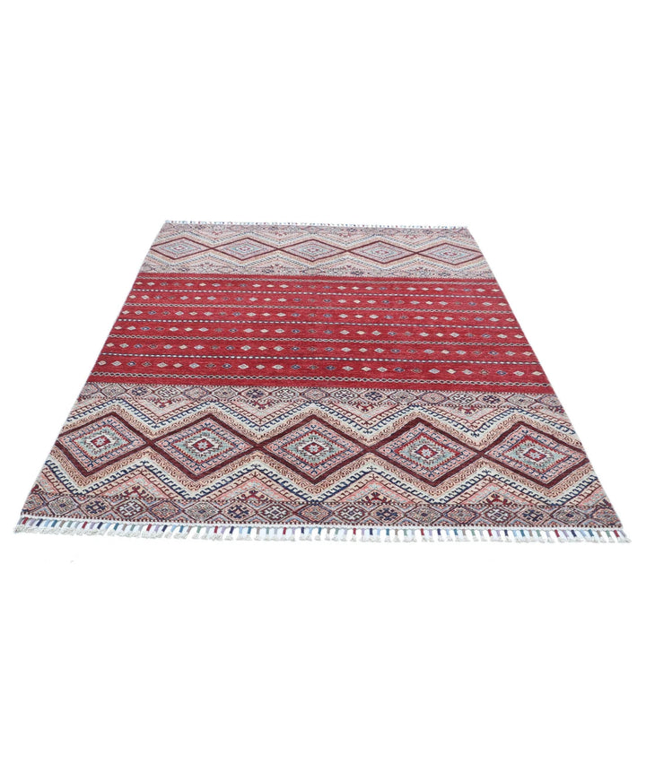 Afghan Khurjeen Rug 5' 6" x 7' 2" Hand-Knotted | No. AT89667