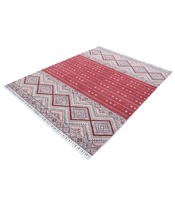 Afghan Khurjeen Rug 5' 6" x 7' 2" Hand-Knotted | No. AT89667