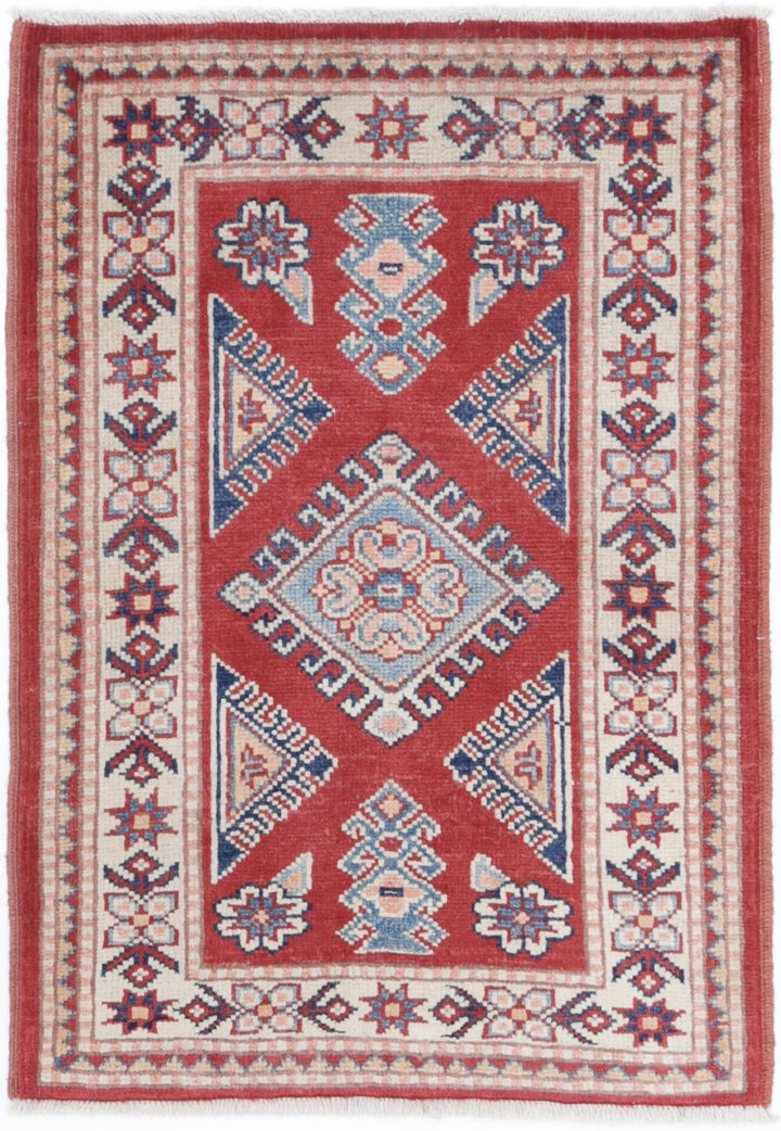 Afghan Kazak Rug 2' 0" x 3' 0" Hand-Knotted | No. AT89695