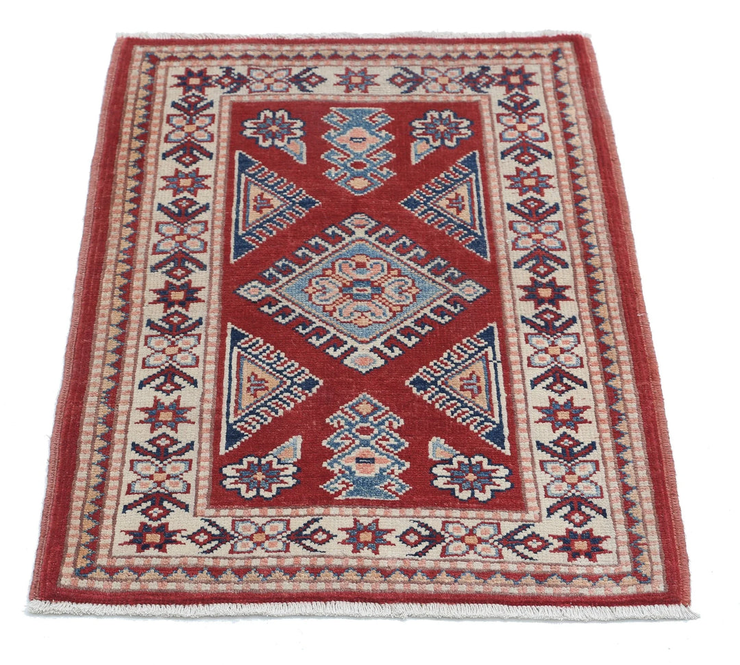 Afghan Kazak Rug 2' 0" x 3' 0" Hand-Knotted | No. AT89695