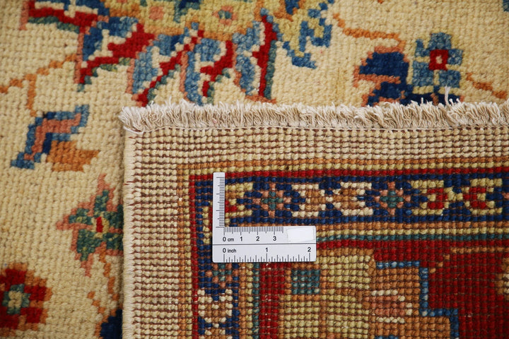 Ivory Afghan Ziegler Rug 4' 0" x 5' 11" Hand-Knotted | No. AT89731