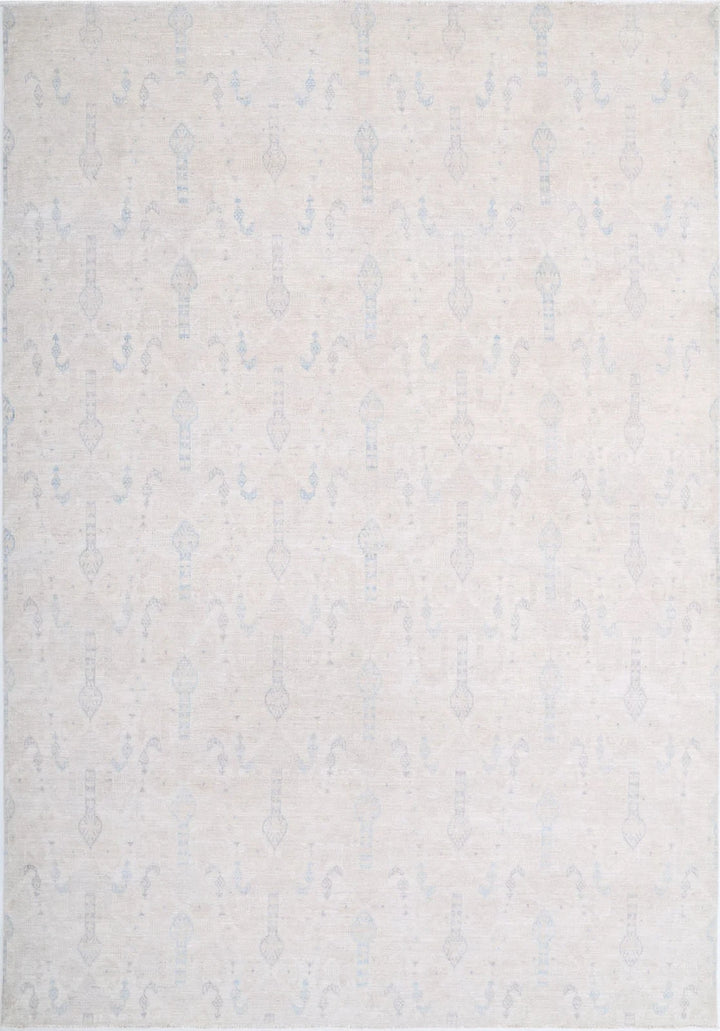 Ivory Afghan Serenity Rug 9' 10" x 14' 2" Hand-Knotted | No. AT89766