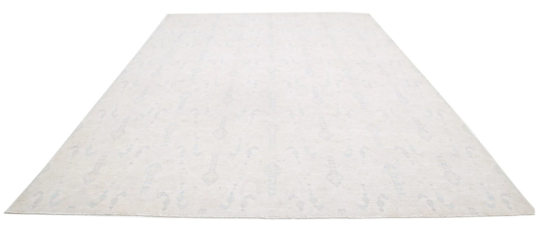 Ivory Afghan Serenity Rug 9' 10" x 14' 2" Hand-Knotted | No. AT89766