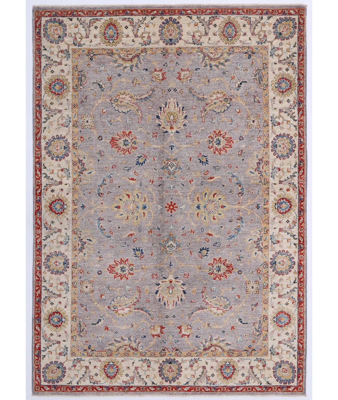 Afghan Ziegler Rug 5' 0" x 7' 2" Hand-Knotted | No. AT89785