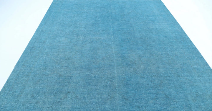 Teal Afghan Overdye Rug 8' 4" x 11' 9" Hand-Knotted | No. AT89818