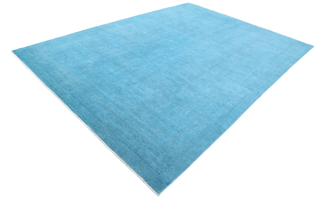 Teal Afghan Overdye Rug 8' 4" x 11' 9" Hand-Knotted | No. AT89818